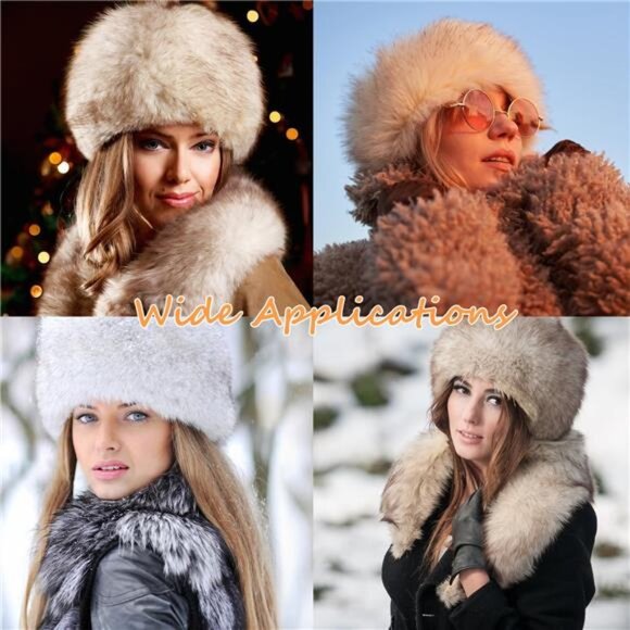 Luxury Faux Fur Cossack Hat | Women’s Russian Style Winter Hat - Picture 4 of 4